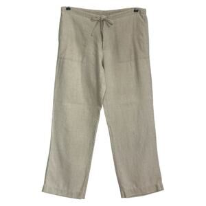 Vintage Gap Linen Relaxed Fit Pants 2 Zip/Drawstring Oatmeal